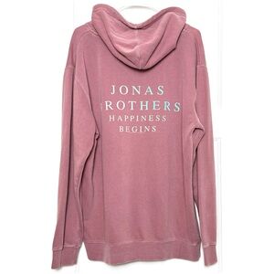 JONAS BROTHERS Happiness Begins 2019 Tour Merch Oversized Hooded Sweatshirt L